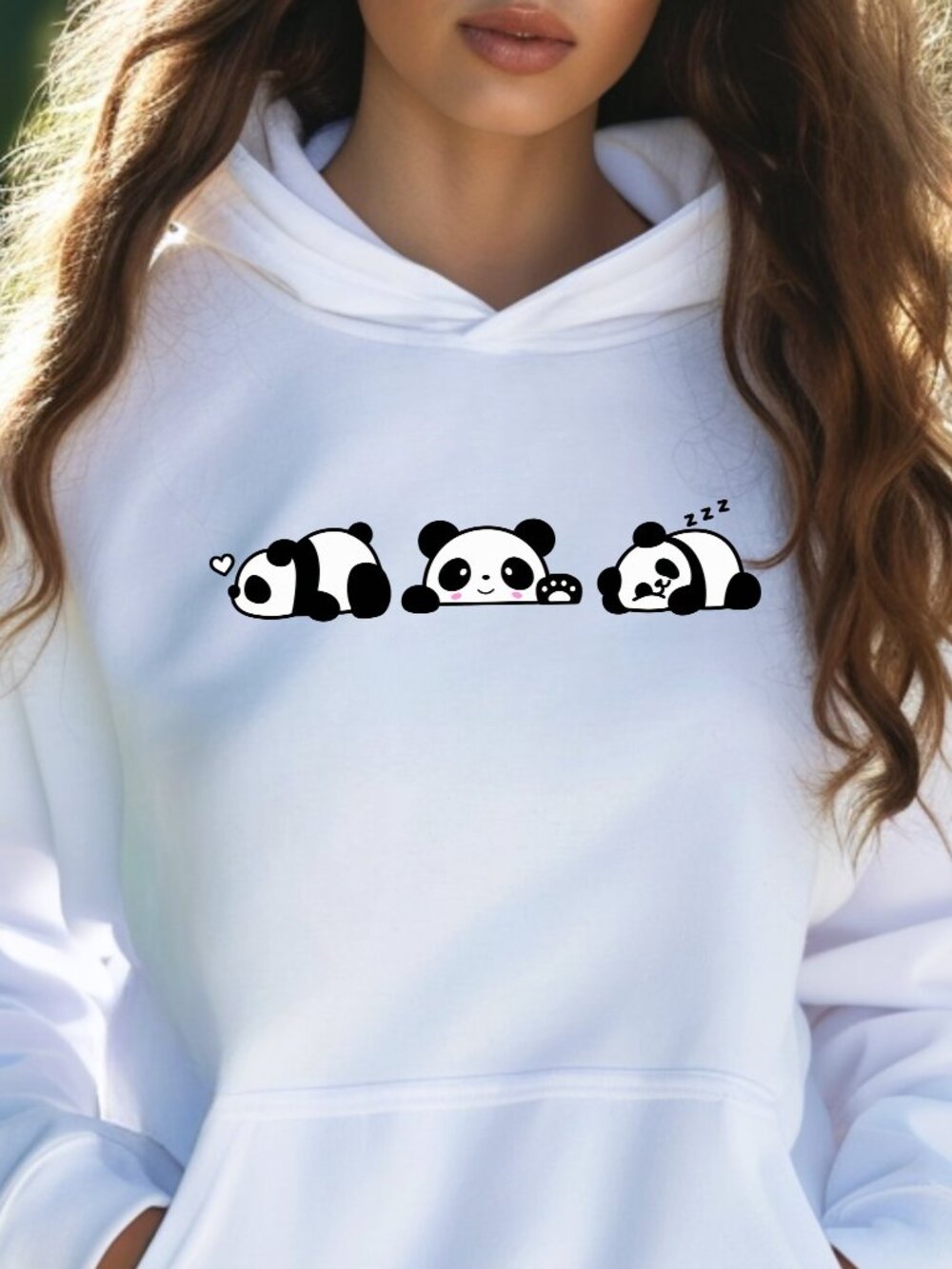 Lazy Panda Bear HOODIE Graphic Sweatshirt Cozy Unisex Cute Cartoon Animal